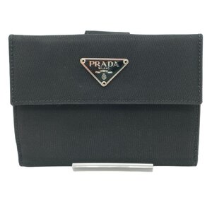 PRADA プラダ 財布 二つ折り財布 ナイロン M523A メンズ レディース ブラック 美品 S929