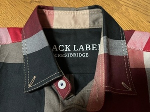 美品　ブラックレーベルクレストブリッジ　チェックシャツ　b669