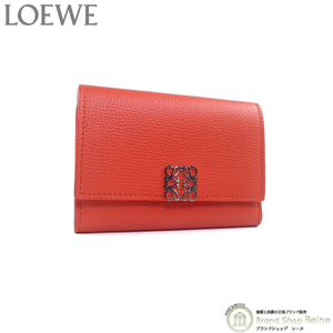 ロエベ （LOEWE） アナグラム バーティカル ウォレット スモール 三つ折り 財布 C821S33X01 サンライズオレンジ（新品同様）中古