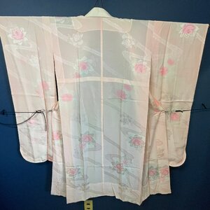 【10474】長襦袢 振袖用 着物 上品 可愛い 正装 礼服 フォーマル 成人式 和服 和装 レトロ アンティーク 下着 和装下着 襦袢 薄桃 難有