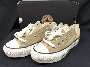 新品 未使用品　コンバース CONVERSE ALL STAR オールスター 5CL362 PLTS OX　23.5cm 厚底 ベージュ 箱 タグ付き シューズ スニーカー 靴 