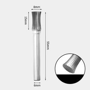 8 x 15mm くびれ型 シャンク径 6mm 超硬 ロータリーバー リュータービット 超硬バー