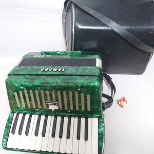 yamaha accordion 動作品 送料無料 傷あり ソフトケース付き ヤマハ アコーディオン パーツ 8905 25鍵 12ベース グリーン ☆