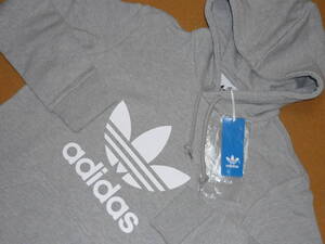 最後 XO adidas Originals 厚手フード トレフォイル パーカー 検 オリジナルス プルオーバー スウェット フーディ フリース グレー 2XL 3L