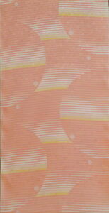 ◆正絹 桜綸子 【幾何/横段・円】長襦袢 13.5m ◆薄紅◆