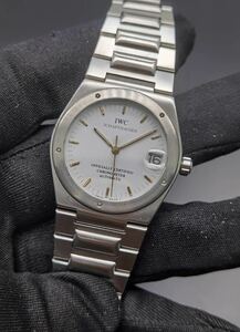 中古 IWC インヂュニア INGENIEUR IW352101 IWC 3521 001 デイト ホワイト 白文字盤 クロノメーター SS 自動巻き メンズ 腕時計 希少