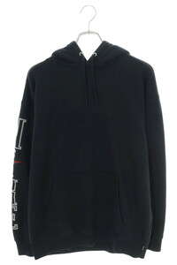 シュプリーム パーカー ナイキ 24SS Hooded Sweatshirt Black サイズ:L 袖ロゴプルオーバーパーカー 中古 HJ12