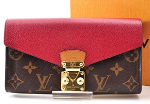 Louis Vuitton ルイヴィトン モノグラム 長財布 レザー 革 ブラウン 茶色 レッド 赤 柄あり レディース 女性 箱付き 正規品 6F229188