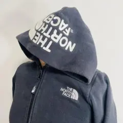 THE NORTH FACE ジップパーカー◎デカロゴ 黒×白色 希少カラー