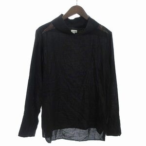 ポールスミス PAUL SMITH Tシャツ カットソー ハイネック シアー素材 コットン ブラック 黒 M トップス ■SM1 メンズ