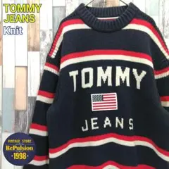 TOMMY JEANS　トミージーンズ　ニット　セーター☆星条旗