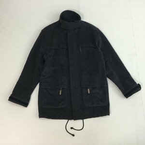 ■日本製 Paul Smith ポールスミス ウール100％ ミディアムコート ジャケット フルジップ 無地 ダークグレー メンズ L /0.8kg■