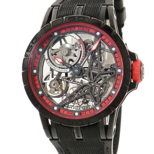 【3年保証】 ロジェデュブイ エクスカリバースパイダー PIRELLI DBEX0617 黒DLCチタン ピレリ スケルトン 赤 限定 自動巻き メンズ 腕時計