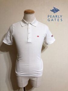 PEARLY GATES GOLF パーリーゲイツ ゴルフ アイコン ポロシャツ トップス サイズ3 半袖 白 053-260231