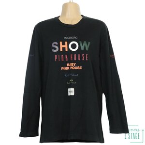 ピンクハウス★おしゃれ♪長袖カットソー Tシャツ 大きいサイズL カラフルなロゴがすてき♪黒系 z8126