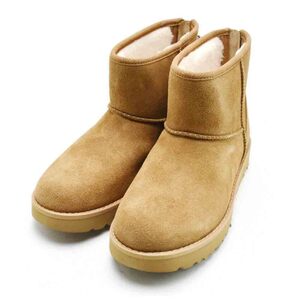 ●美品 UGG アグ W CLASSIC MINI LOGO ZIP ムートンブーツ 24センチ(US.7)