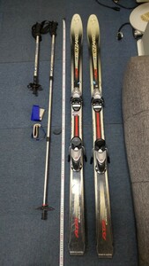 COQ692 SALOMON BLiZZARD AIR CRUISE 160㎝ ストック 可変式約MAX135cm カービングスキー スキー板 サロモン 現状品 