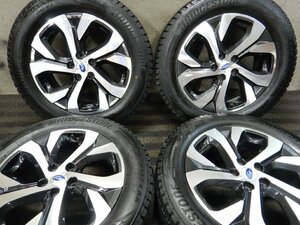 J4T6827■225/60R18 BRIDGESTONE BLIZZAK DM-V3 スバル純正 ENKEI 7J 5H +55 PCD114.3 スタッドレス★条件付送料無料★超バリ溝 美品