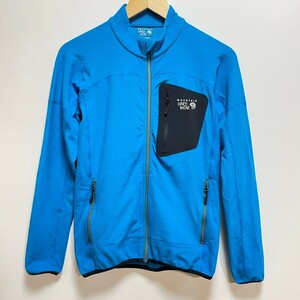 as41gL 日本製 Mountain Hardwear マウンテンハードウェア サイズXS フリースジャケット 薄手 ポリエステル100% ブルー メンズ アウトドア