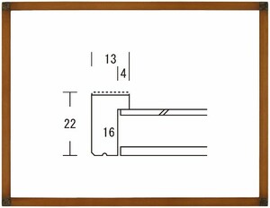 水彩用額縁 木製フレーム 小町 サイズF4号