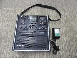 昭和レトロ　SONY　ICF-5800　スカイセンサー FM/MW/SW　５バンドラジオ　電源アダプター付　通電確認済(5624)