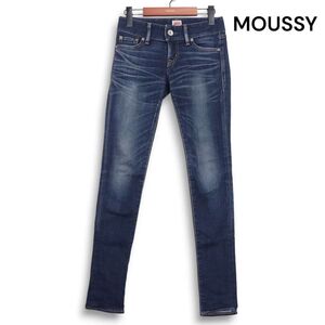 MOUSSY マウジー USED加工♪ ストレッチ パウダー スキニー デニム パンツ ジーンズ Sz.24　レディース　K4B00912_A#R