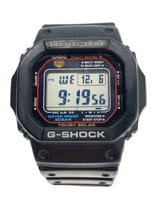 CASIO◆ソーラー腕時計_G-SHOCK/アナログ/ラバー/BLK/BLK