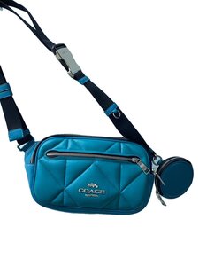 COACH◆エリアス ベルト バッグ・パフィー ダイヤモンド/ウエストバッグ/レザー/BLU/CJ50