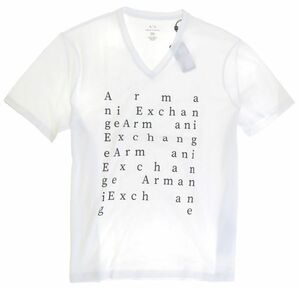 【全国一律メール便発送可能】ARMANIEXCHANGE A|X アルマーニエクスチェンジ Vネックプリントロゴ Tシャツ 白 306 / XXL