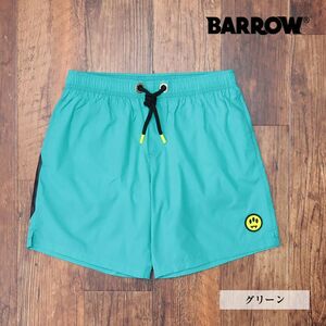 1円/2023春夏/BARROW/Sサイズ/ボードショーツ 034166 SWIM BOXER SHORTS アイコン プリント 水着 水陸両用 新品/緑/グリーン/ib276/