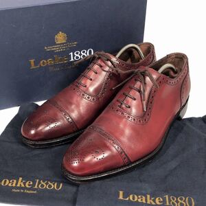 【ローク】基準内 Loake 1880 靴 27cm ビジネスシューズ 内羽根式 ボルドーブラウン色系 本革 レザー 男性用 メンズ イングランド製 8 箱有