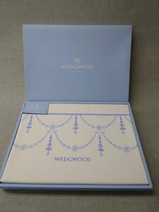 【未使用品】WEDGWOOD フラットシーツ 140cm×240cm 綿100％ 日本製 西川産業 ※箱に傷みあり (管理番号：049102)