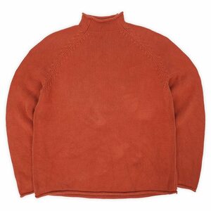 名作 ジェイクルー J.CREW 00s Y2K ロールネック コットンニット セーター USA ヴィンテージ オールド 古着 (-3294) オレンジ L