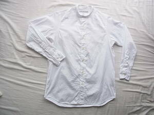 INDIVIDUALIZED SHIRTS 　インディビジュアライズド シャツ　ホワイト無地　バンドカラーシャツ　サイズ 14 1/2 - 30 MADE IN USA