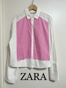 ZARA シャツ　デザインシャツ　S ピンク　18422