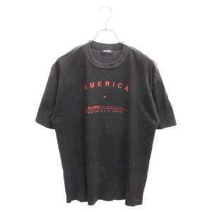 RAF SIMONS ラフシモンズ 17AW TOUR T-SHIRTS AMERICA 172-132 ツアーTシャツ アメリカ 半袖クルーネックカットソー ブラック