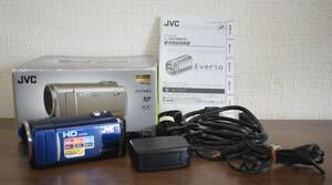 W6-20 【動作品】 JVC Everio エブリオ デジタルビデオカメラ GZ-HM670-A 2010年製 ロイヤルブルー 日本ビクター 現状品