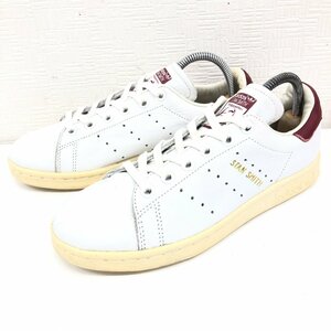 ●adidas アディダス 定価15,400円 スタンスミス 本革 レザー ローカット スニーカー 23cm ホワイト×バーガンディ STAN SMITH レディース