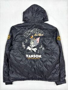 VANSON×TOM and JERRY トムとジェリー バンソン コラボ 裏ボア キルティング ジャケット TJV-2442 ブラック Lサイズ