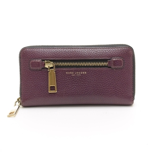 □519216 MARC JACOBS マークジェイコブス ○ラウンドファスナー長財布 レザーロングウォレット レディース パープル