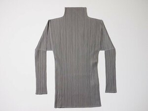 PLEATS PLEASE　プリーツプリーズ　長袖　カットソー　トップス　正規品　ISSEY MIYAKE　イッセイミヤケ　モックネック　サイズ3　プリーツ