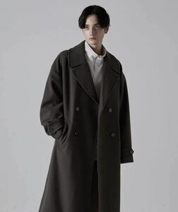 【完売品】CLEL Tech Melton Loose Double Chester Court/テックメルトンルーズ ダブルチェスターコート/ダークブラウン 人気カラー