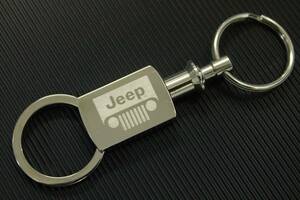 ジープチェロキー KJ キーホルダー クライスラー純正 クロームメッキ CHRYSLER JEEP MOPAR KC-JEEP