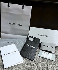 正規 新品 未使用 BALENCIAGA バレンシアガ スマートフォンケース iPhone13 Pro Max 付属品完備 スマホケース × ガラスフィルム5個