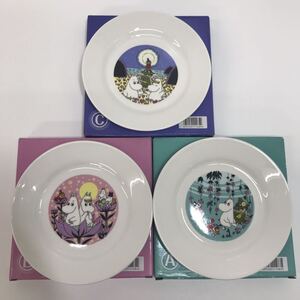 250　中古　ムーミン　サークルＫサンクス　ノベルティ　絵皿プレゼント品　非売品　3枚セット　直径18cm　Moomin　丸皿　保管品