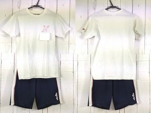 【as1326】東京都 日本大学豊山女子高校 女子使用 学校指定 体操服 体操着 半袖シャツ+ハーフパンツ◆i92