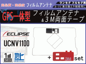 ECLIPS★AVN112M/AVN112MBC★フィルムアンテナ GPS一体型 補修 載せ替え 地デジ スクエア型 強力両面テープ付 汎用 RG9MO2