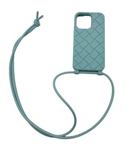 【中古】BOTTEGA VENETA iPhone 13 Pro 690685V0EY01000 ケース イントレチャート ラバー シリコン ストラップ ライトブルー