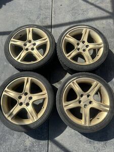 トヨタアルテッツァクオリタート純正アルミホイールタイヤ4本set残り溝アリ中古TOYOTA ALTEZZA希少ホイール215/45R17 7J BRIDGESTONE