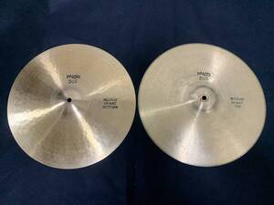 送料無料 状態良 Vintage PAISTE 505 BLACK MEDIUM HIHAT 15 pair パイステ 505 ブラックロゴ ミディアム ハイハット ペア シンバル zil 